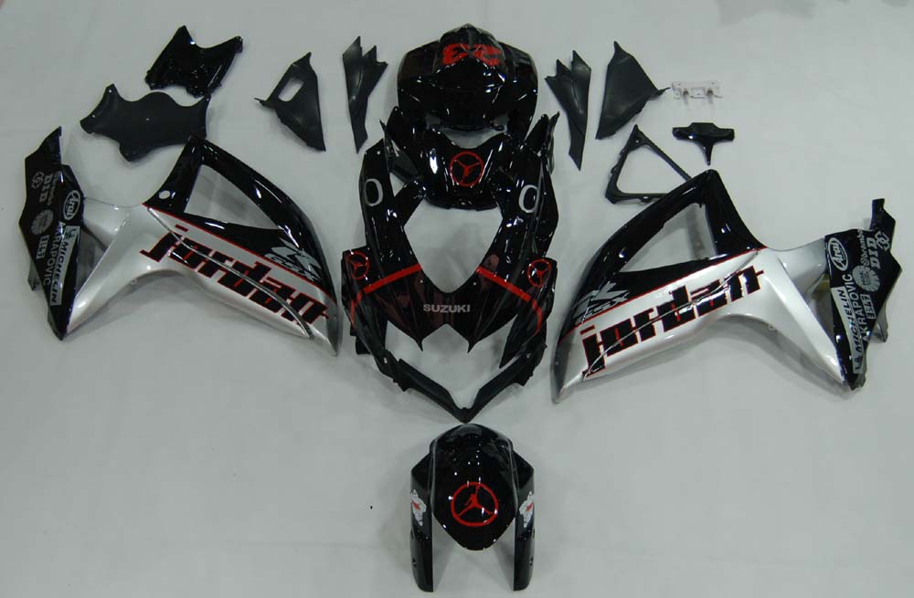 Carene 2008-2010 Suzuki GSXR 600 750 Nero Argento Jordan Racing Generico