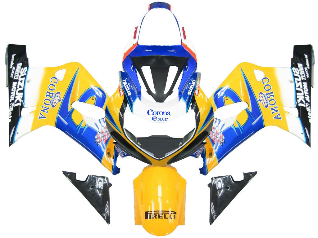 Carene 2001-2003 Suzuki GSXR 750 Giallo &amp; Blu Corona GSXR Racing Generico