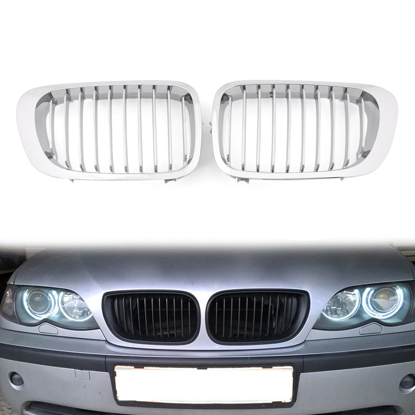 Recinzione anteriore Griglia Griglia ABS Maglia nera lucida per BMW E46 2D (1999-2002) Serie 3 Generico