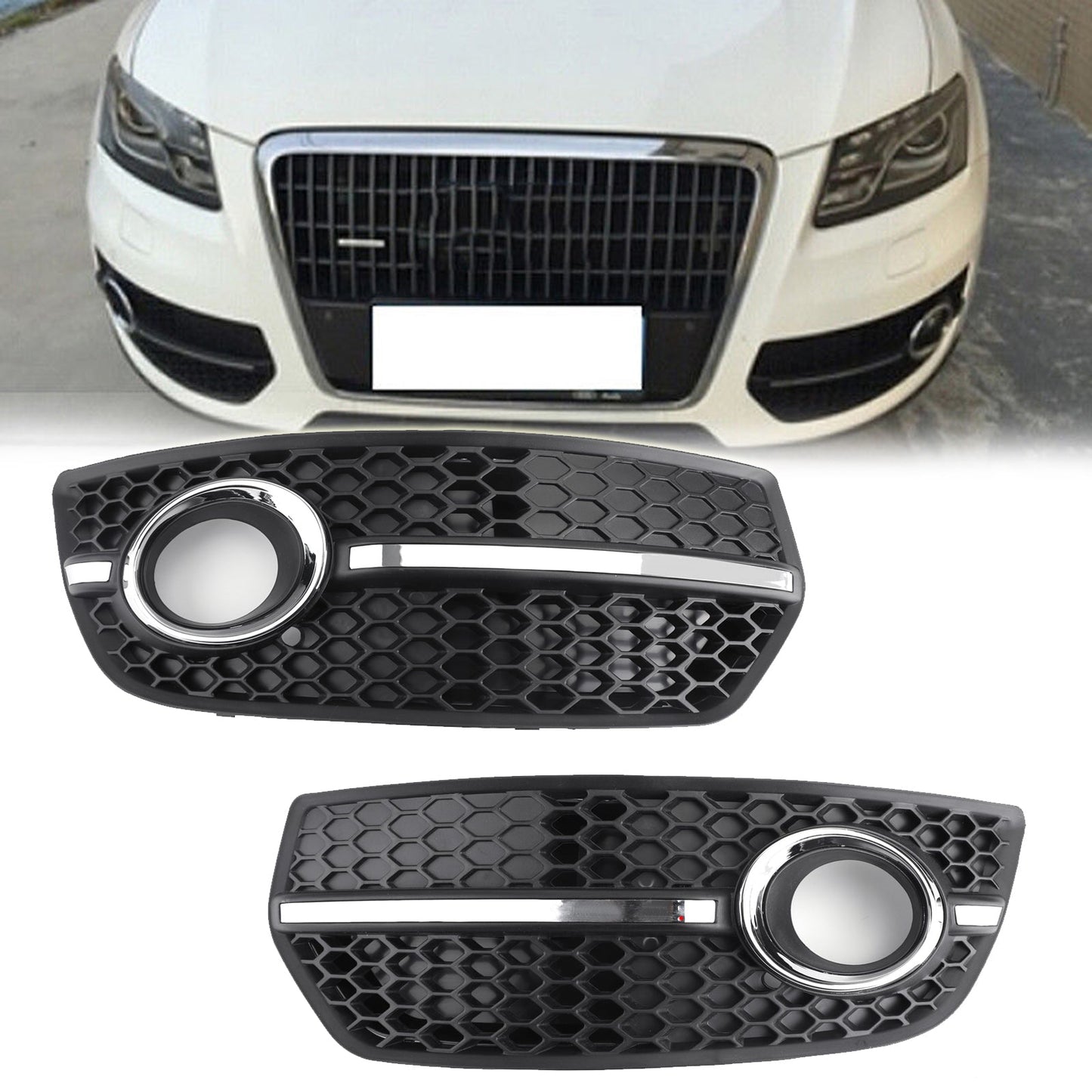 Q5 2009-2011 Audi 1PC L/R Paraurti anteriore Gitter Fendinebbia Coprilampada Trim generico