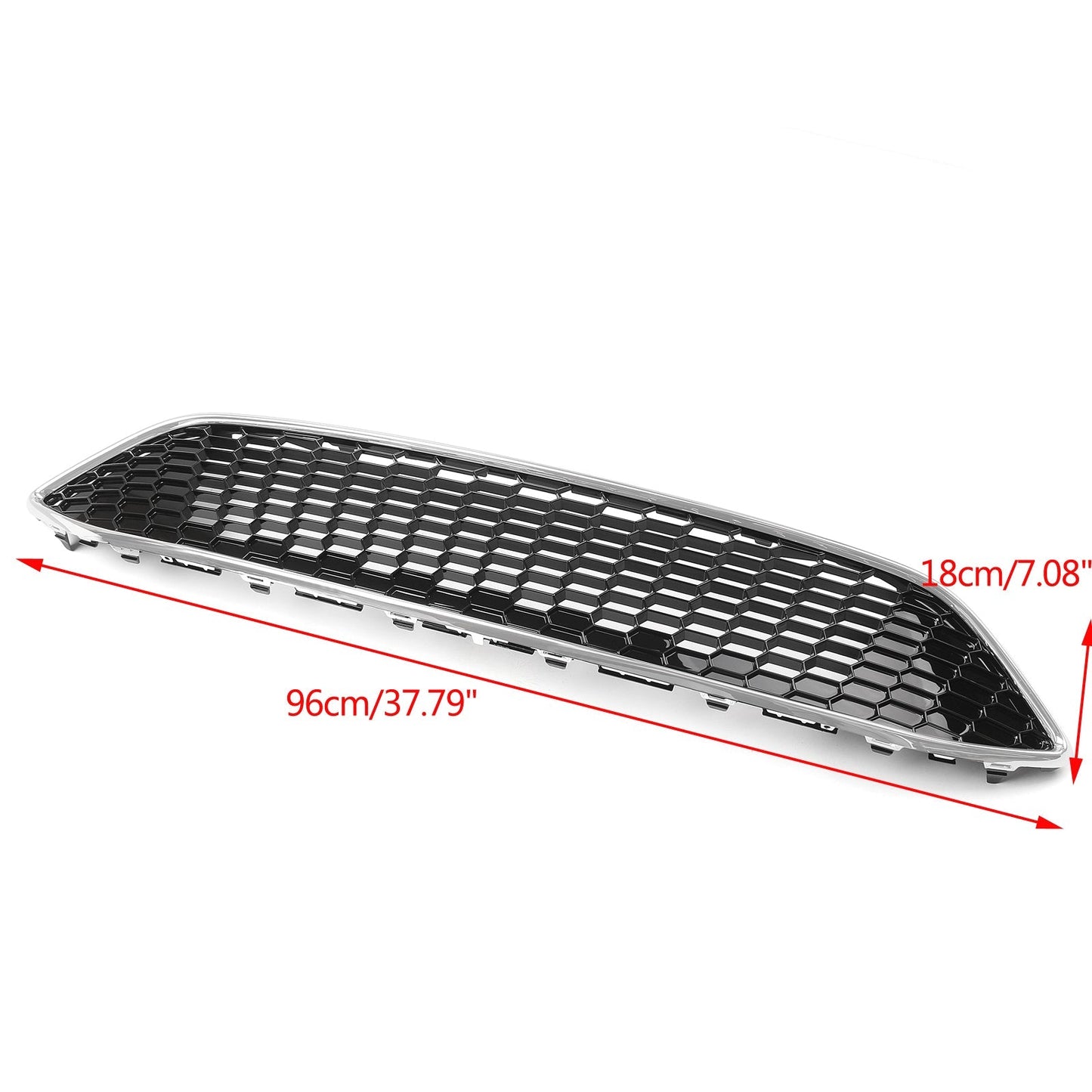 Griglia paraurti anteriore ABS nero lucido a nido d&#39;ape per Ford Focus (2015-16) Generico