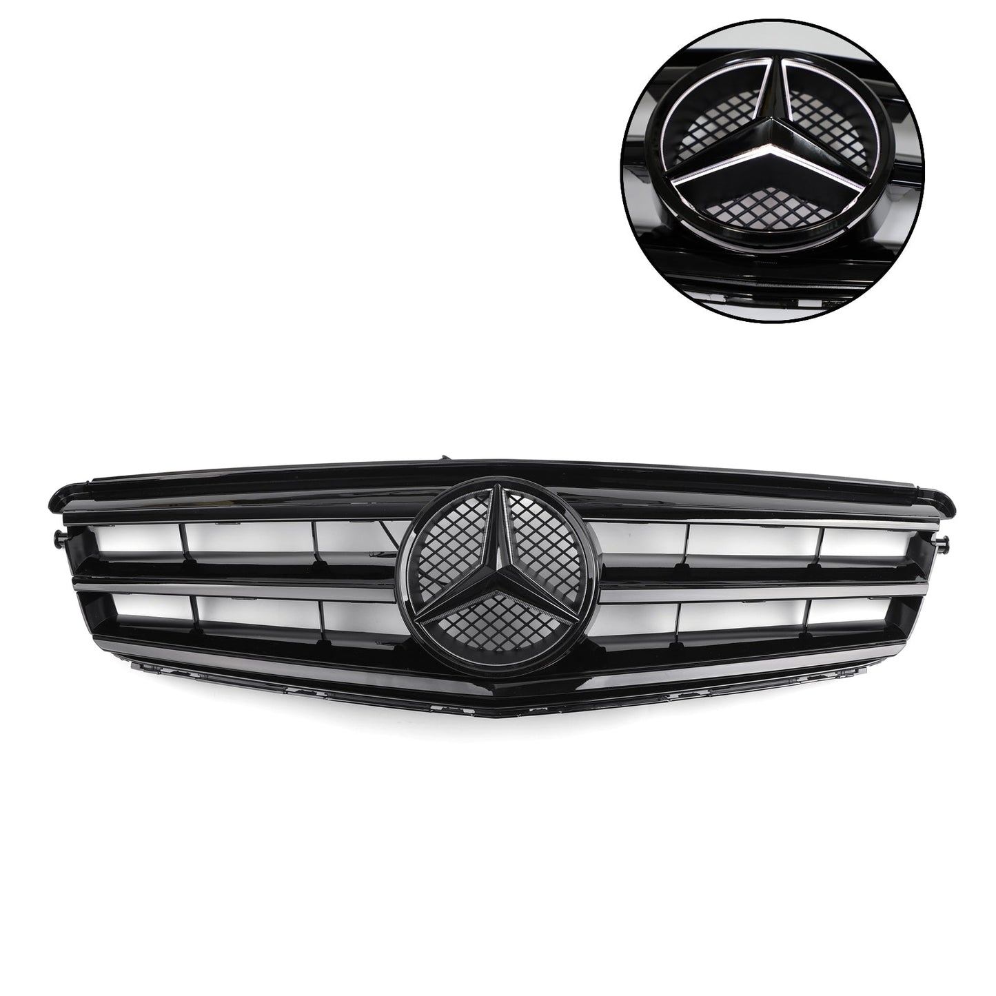 Benz W204 C300 C350 2008 - 2014 Griglia anteriore per auto con emblema LED nero