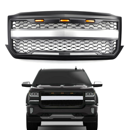 Sostituzione griglia anteriore Chevrolet Silverado 1500 LED per modelli 2016-2018 in nero con scritta