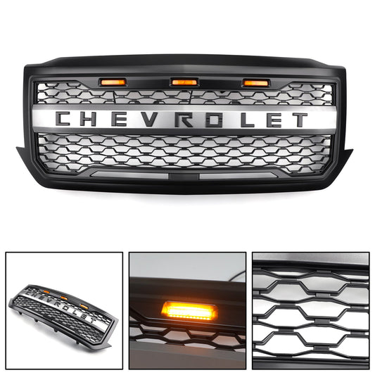 Sostituzione griglia anteriore Chevrolet Silverado 1500 LED per modelli 2016-2018 in nero con scritta