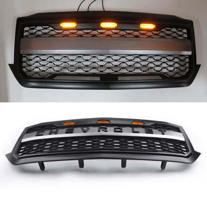 Sostituzione griglia anteriore Chevrolet Silverado 1500 LED per modelli 2016-2018 in nero con scritta