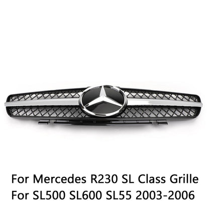 Benz R230 SL500 SL600 2003-2006 Mercedes Griglia di ricambio griglia nera 1 Fin Star AMG