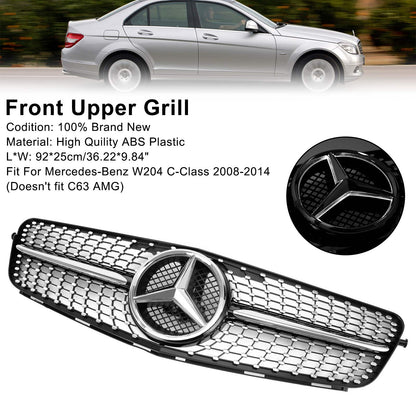 2008-2014 Classe C Benz W204 C300 C350 LED Diamond griglia paraurti anteriore griglia