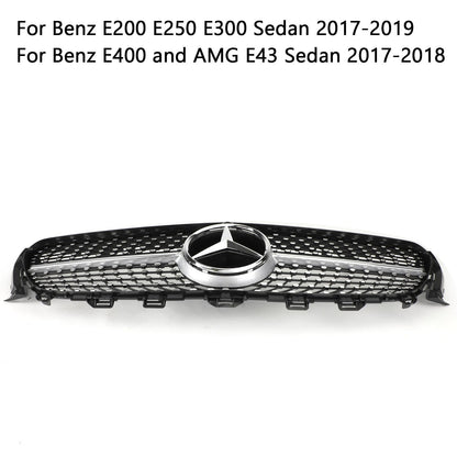 W213 E300 E400 2016-2019 Mercedes Benz Diamond Silver Border griglia di ricambio griglia anteriore