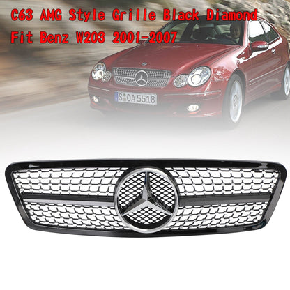 2001-2007 Benz W203 Berlina C230 C320 C240 Stile Griglia Black Diamond