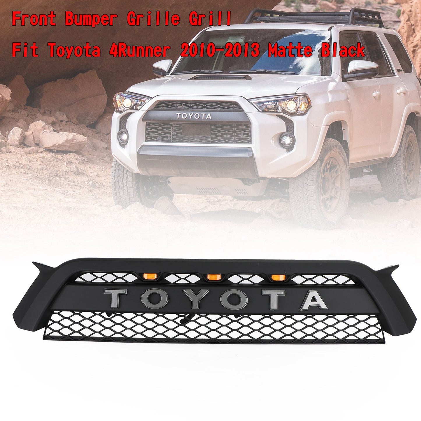 2010-2013 4Runner TO1200367 nero opaco con lettera TRD Pro Style griglia paraurti anteriore griglia generica