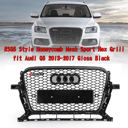 2013-2017 Audi Q5 Gloss Black RSQ5 Style Honeycomb Mesh Sport Hex Grill Sostituzione Generico
