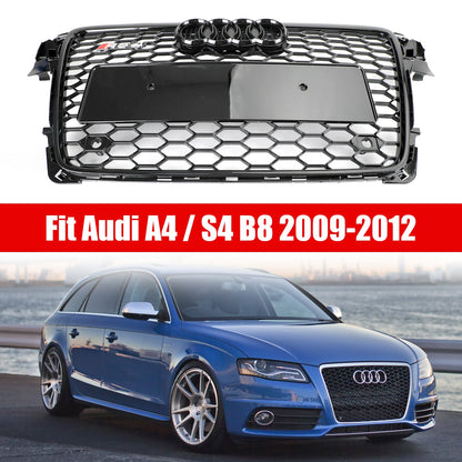 2009-2012 Audi A4/S4 B8 griglia a nido ape sportiva griglia esagonale stile RS4 sostituzione griglia nera generica