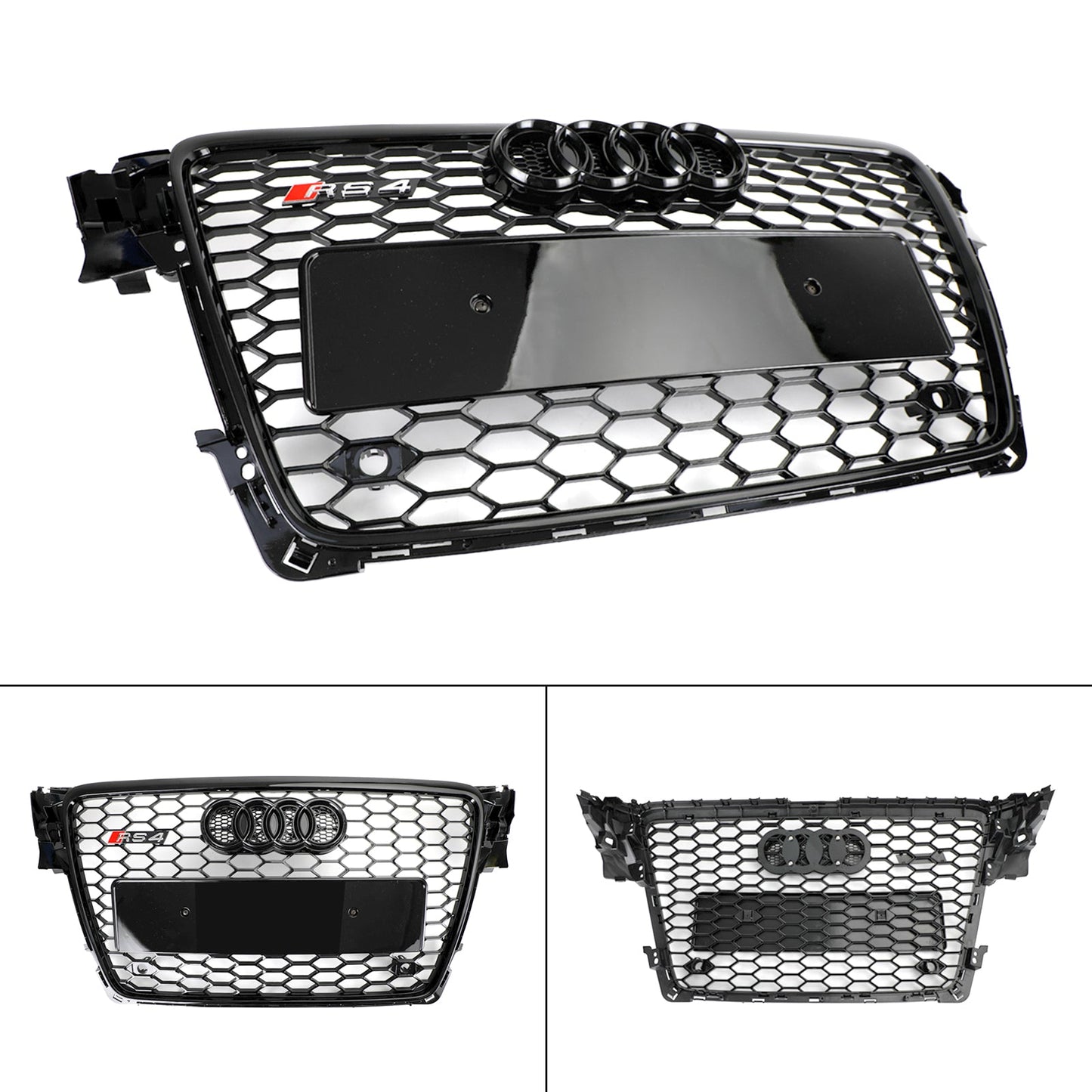 2009-2012 Audi A4/S4 B8 griglia a nido ape sportiva griglia esagonale stile RS4 sostituzione griglia nera generica
