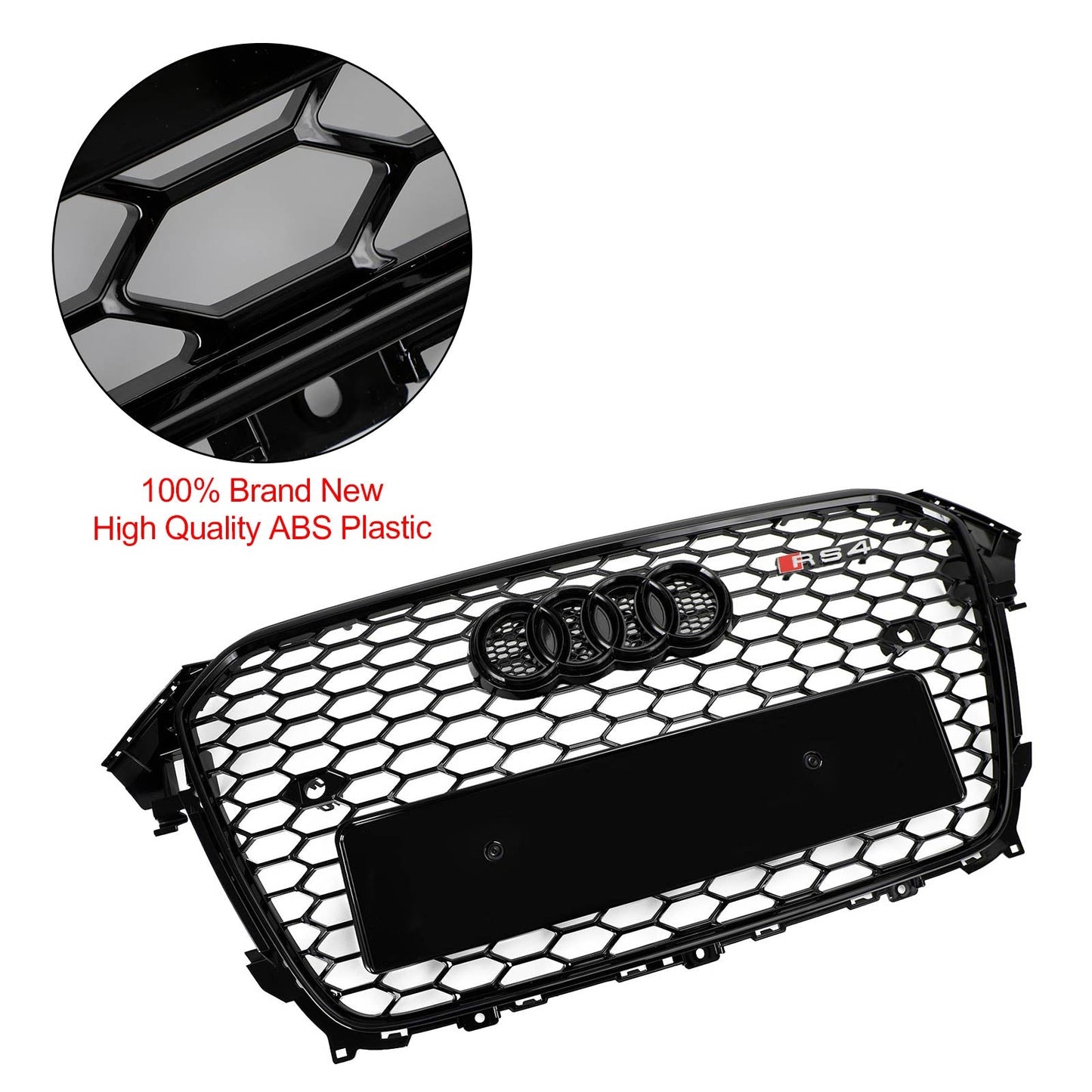 2013-2016 Audi A4 S4 Griglia RS4 Style Mesh Paraurti Anteriore Griglia Nera Lucida Generico