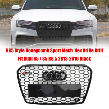 2013-2016 Audi A5 S5 B8.5 Griglia di Ricambio RS5 Stile Griglia Esagonale a Nido d Ape Griglia Paraurti Anteriore Generico