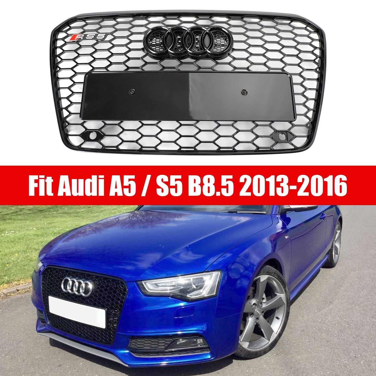 Audi A5 S5 B8.5 2013-2016 Griglia paraurti anteriore a nido d&#39;ape in stile RS5