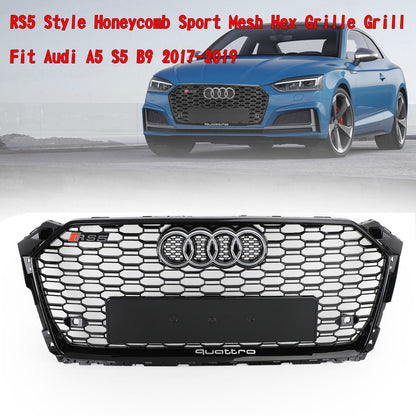 2017-2019 Audi A5/A5 Quattro/A5 Sportback/S5 Honeycomb RS5 Style Honeycomb Sport Mesh Hex Grille Grill Generico