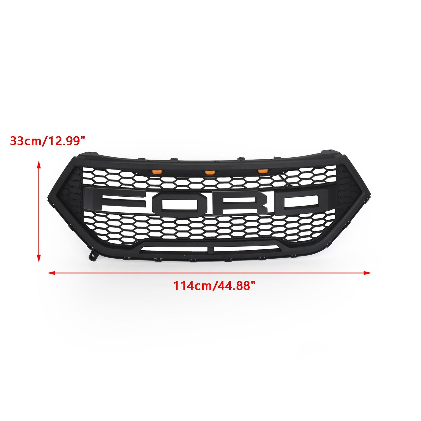 15-18 Ford Edge Black Raptor Style griglia paraurti anteriore griglia superiore + luci LED ambra