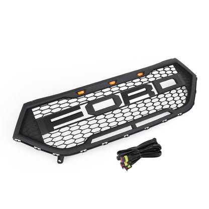 15-18 Ford Edge Black Raptor Style griglia paraurti anteriore griglia superiore + luci LED ambra