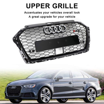 2017-2019 Audi A3 S3 griglia anteriore a nido ape stile RS3 con ACC nero lucido generico