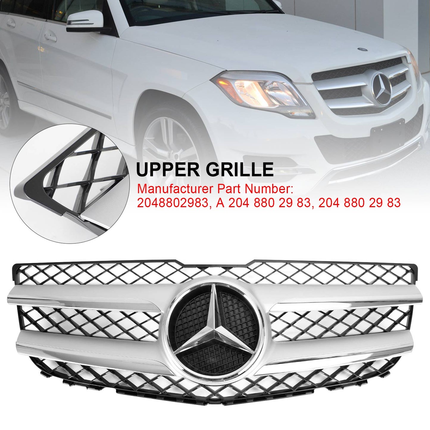 2013-2015 Mercedes-Benz GLK350 4MATIC /BASE SPORT UTILITY 4 PORTE Griglia paraurti anteriore griglia 2048802983