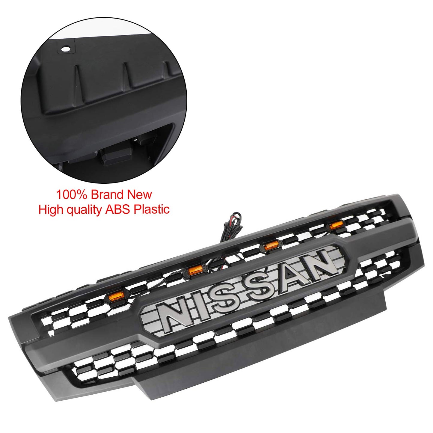 2009-2016 Nissan Frontier Griglia paraurti anteriore nera con luci a LED