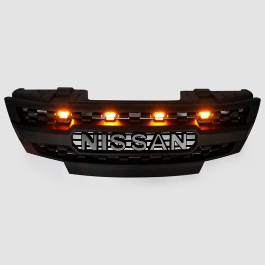 Frontiera Nissan | 2009-2016 | Griglia nera opaca | Lettera Nissan + luci LED ambra