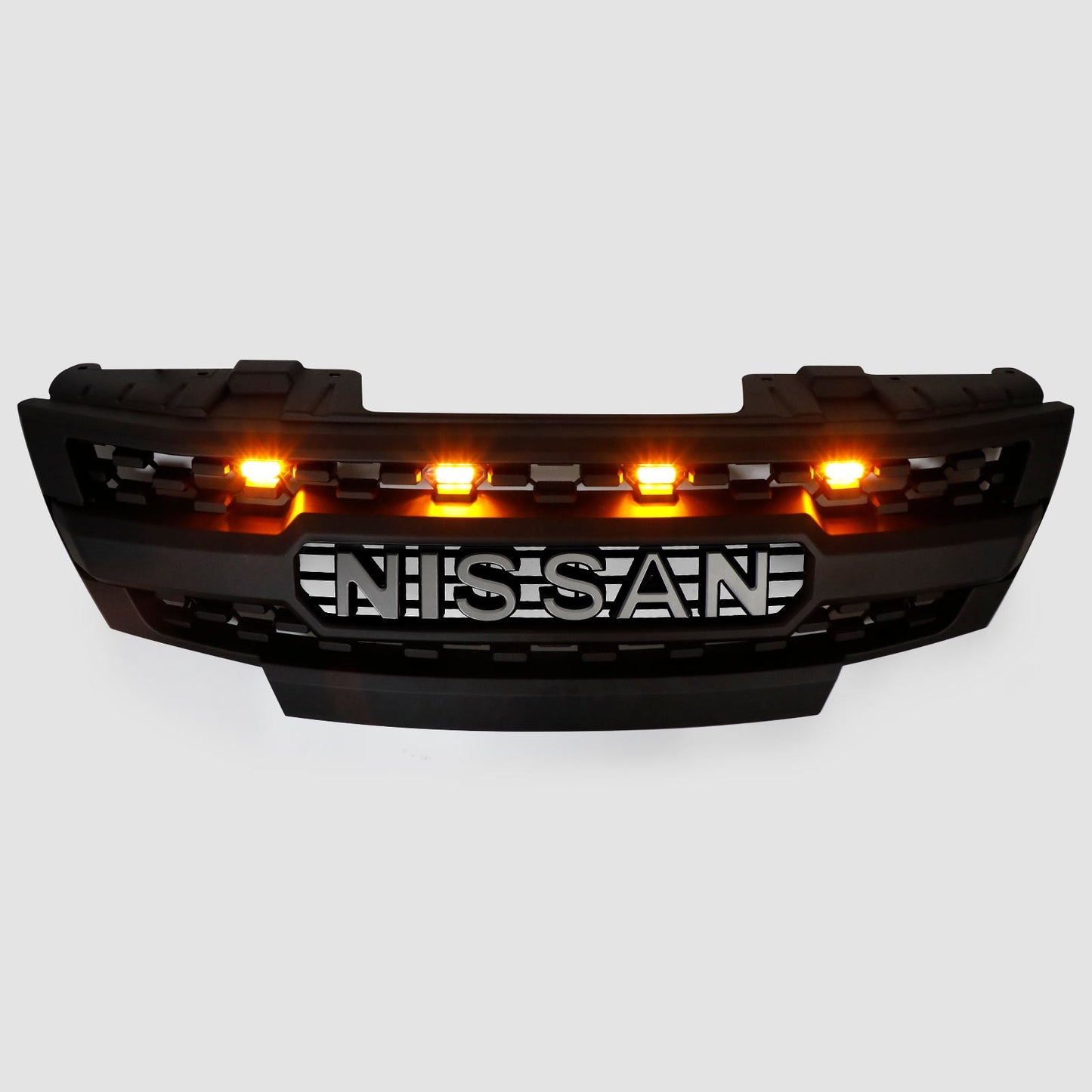 2009-2016 Nissan Frontier Griglia paraurti anteriore nera con luci a LED