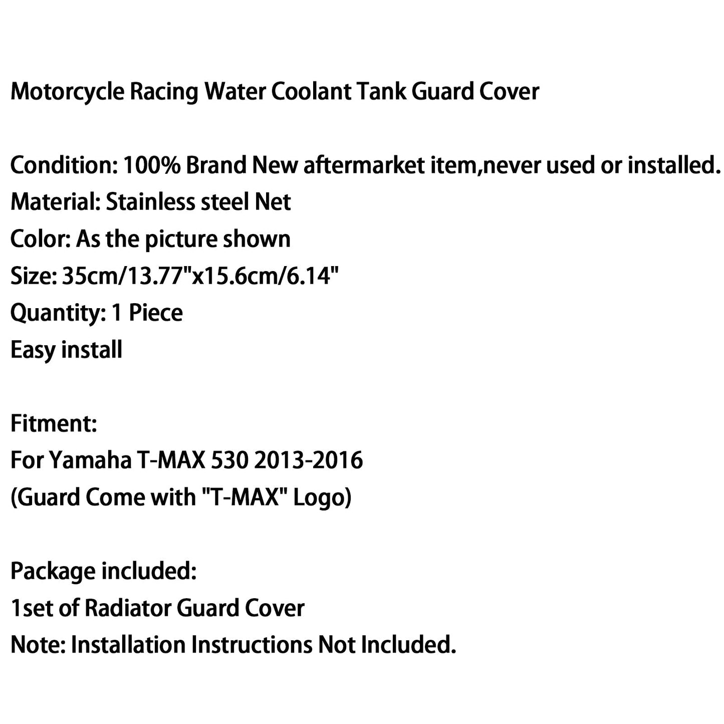 Protezione della copertura della protezione della griglia del radiatore per Yamaha TMAX530 T-MAX530 13-16 Generico