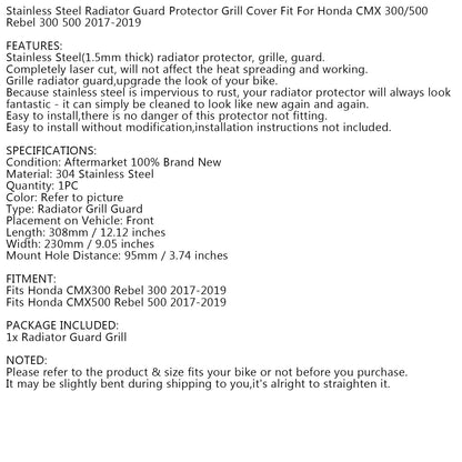 Protezione Copertura Radiatore per Honda Rebel CMX 300 500 2017-2020 Nero Generico