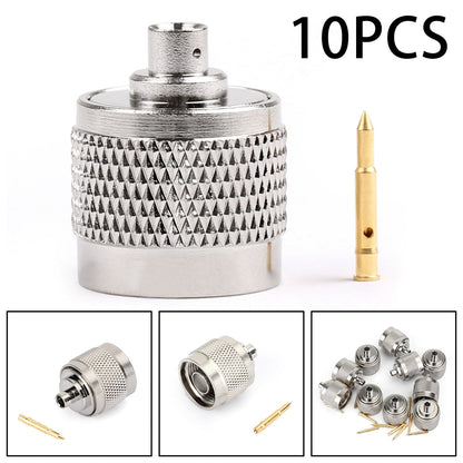 10Pcs N Solder Plug Maschio Connettore RF Solder Per Semi-rigid.141" RG402 Dritto