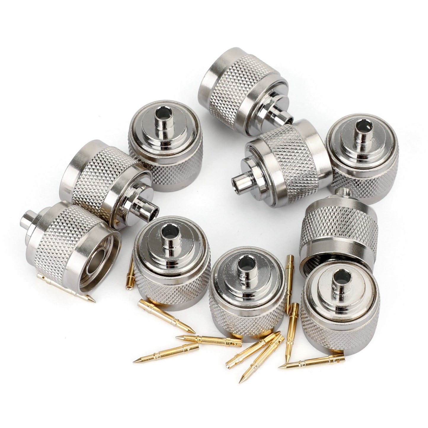 10Pcs N Solder Plug Maschio Connettore RF Solder Per Semi-rigid.141" RG402 Dritto