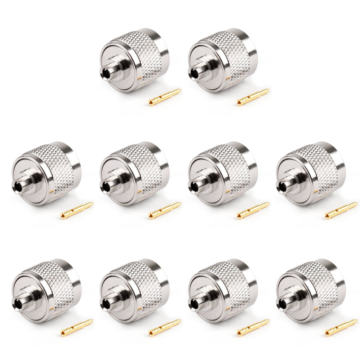 10Pcs N Solder Plug Maschio Connettore RF Solder Per Semi-rigid.141" RG402 Dritto