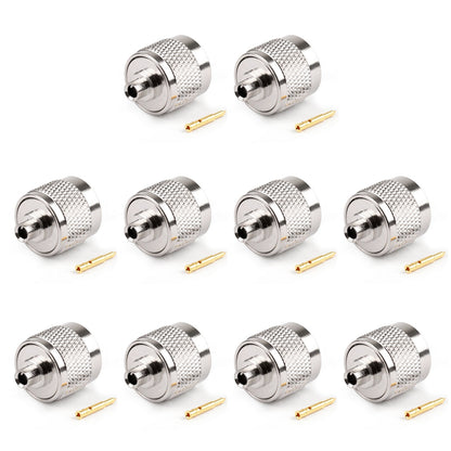 10Pcs N Solder Plug Maschio Connettore RF Solder Per Semi-rigid.141" RG402 Dritto