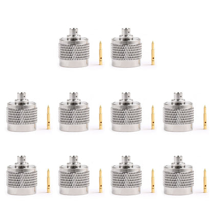 10Pcs N Solder Plug Maschio Connettore RF Solder Per Semi-rigid.141" RG402 Dritto