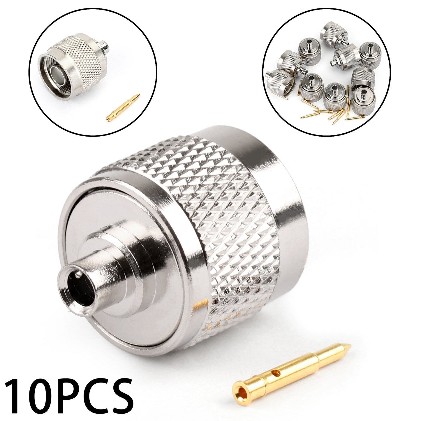 10Pcs N Solder Plug Maschio Connettore RF Solder Per Semi-rigid.141" RG402 Dritto