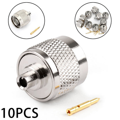 10Pcs N Solder Plug Maschio Connettore RF Solder Per Semi-rigid.141" RG402 Dritto
