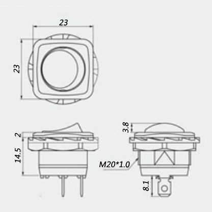 R13-135A Interruttore a bilanciere rotondo SPST 2Pin per barche ON-OFF 10A/250VAC 16A/125VAC
