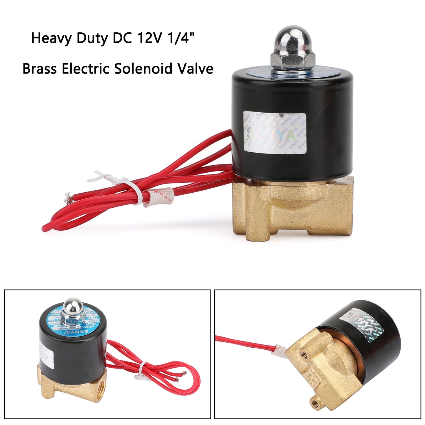 1/4" AC 220V Ottone Normalmente Chiuso Elettrico Elettrovalvola BSP Gas Acqua Aria N/C
