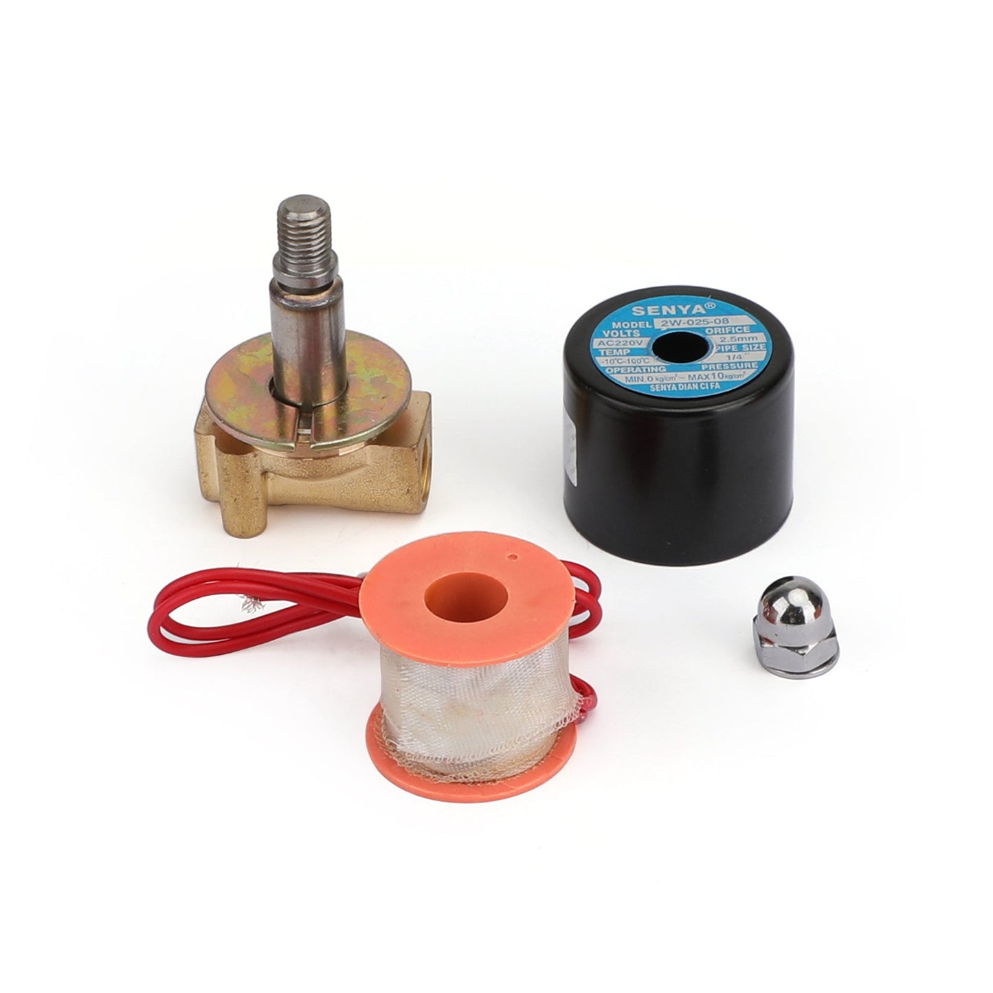 1/4" AC 220V Ottone Normalmente Chiuso Elettrico Elettrovalvola BSP Gas Acqua Aria N/C