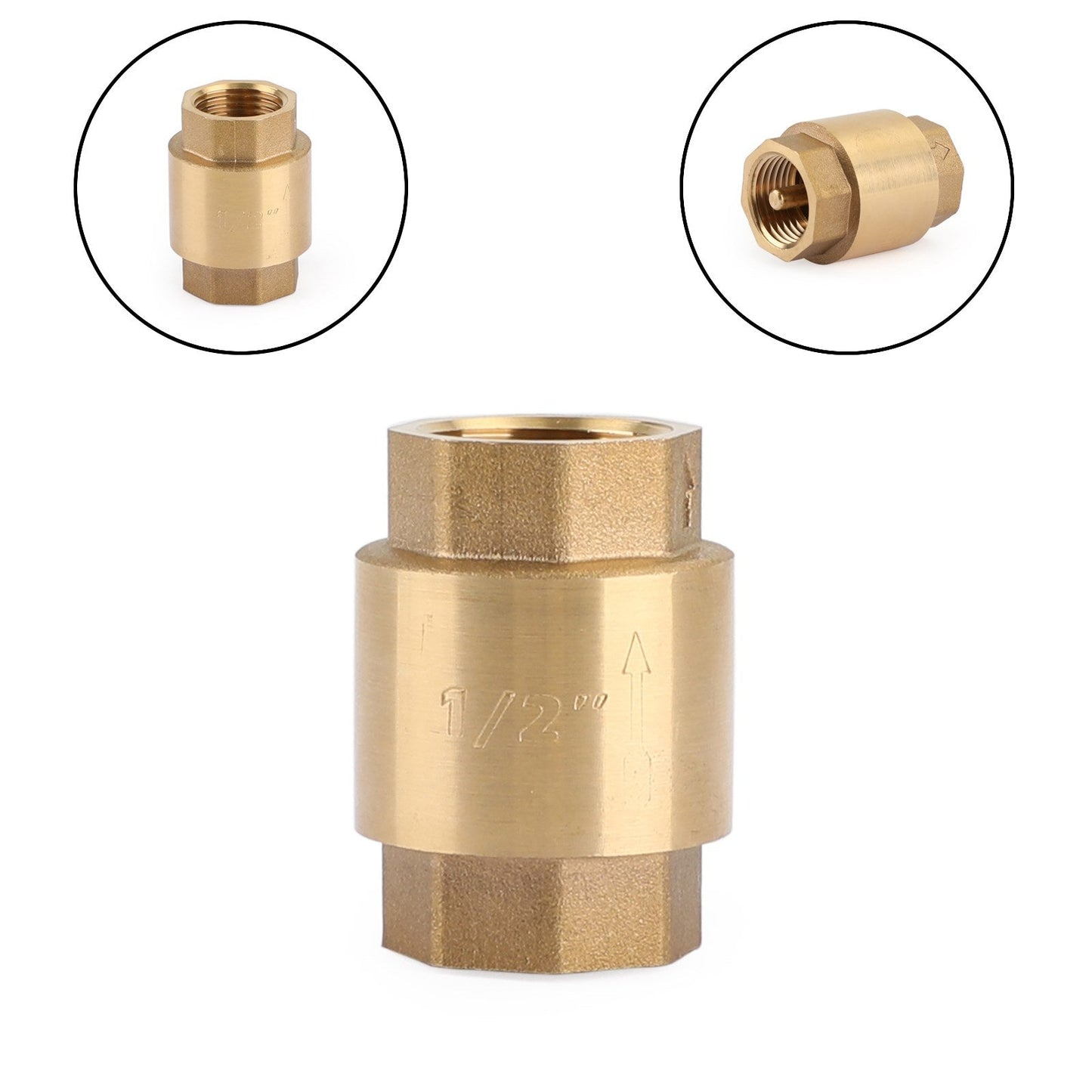 Valvola di ritegno in linea DN15/DN20 NPT in ottone caricata a molla in linea 200PSI