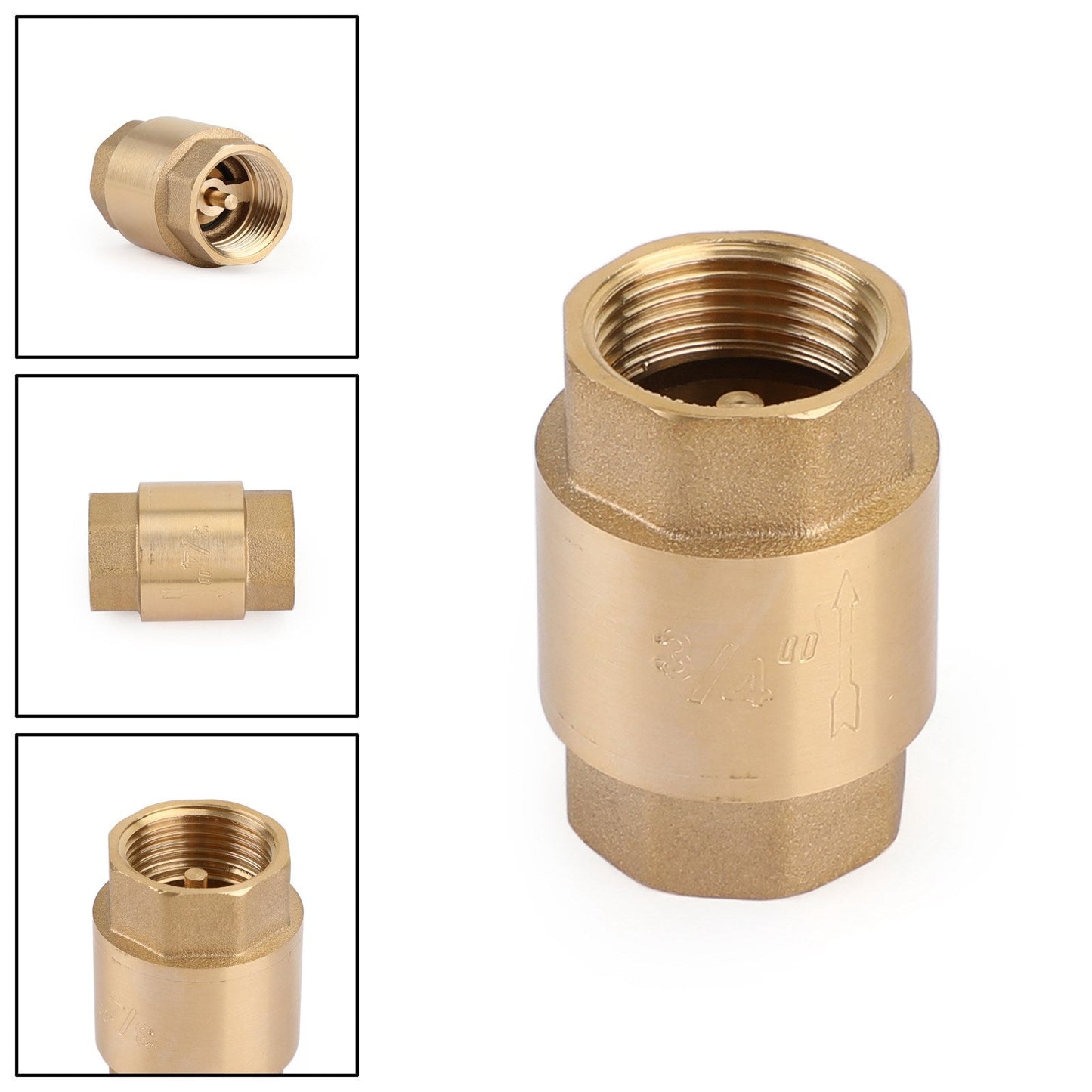Valvola di ritegno in linea DN15/DN20 NPT in ottone caricata a molla in linea 200PSI
