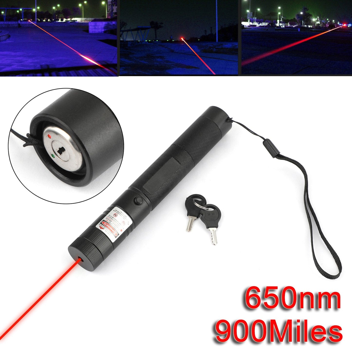 Ricaricabile 900 miglia puntatore laser rosso/verde penna Lazer 650 nm/532 nm raggio visibile