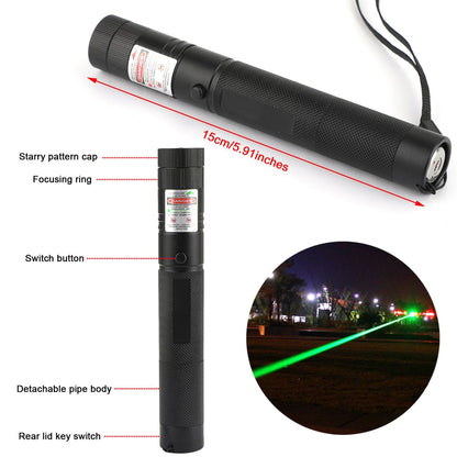 Ricaricabile 900 miglia puntatore laser rosso/verde penna Lazer 650 nm/532 nm raggio visibile