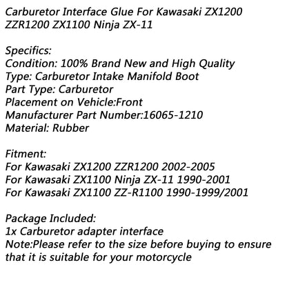 Scarico del collettore di aspirazione del carburatore per Kawasaki ZX1200 ZZR1200 Ninja ZX-11 ZX1100 generico