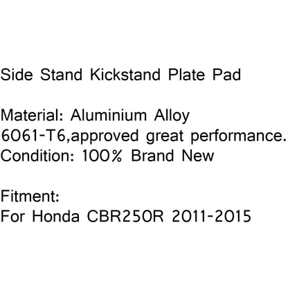 Cavalletto laterale Cavalletto Piastra Pedana Pad Ingrandisci Per Honda CBR250R 2011-2015 Generico