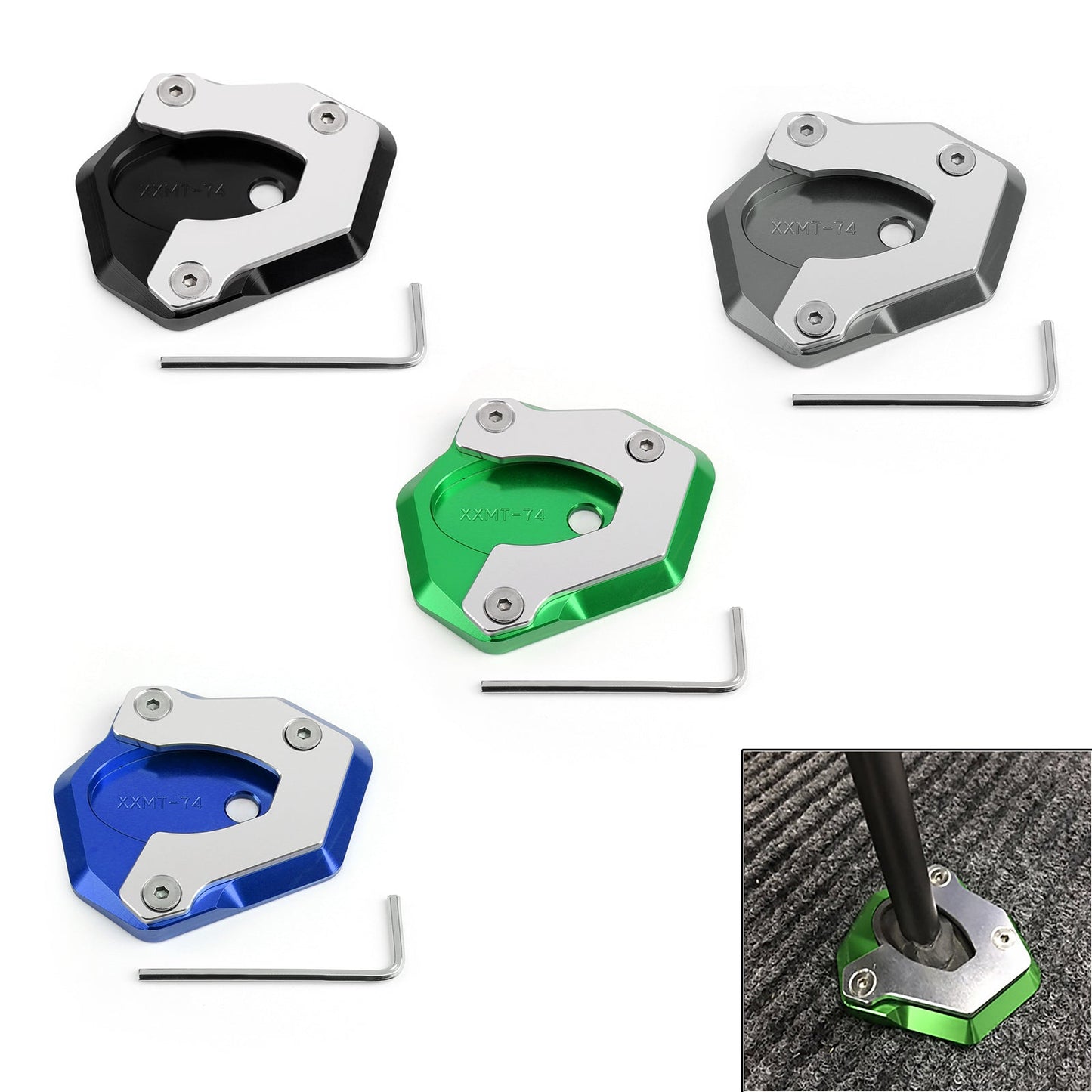 Motorcycle Kickstand Side Stand Foot Pad For Kawasaki Z650 Z900 2017