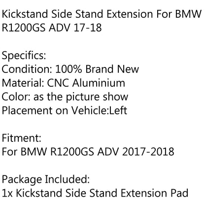 Estensione piastra cavalletto laterale cavalletto CNC per BMW R1200 GS ADV 2017-2018 generico