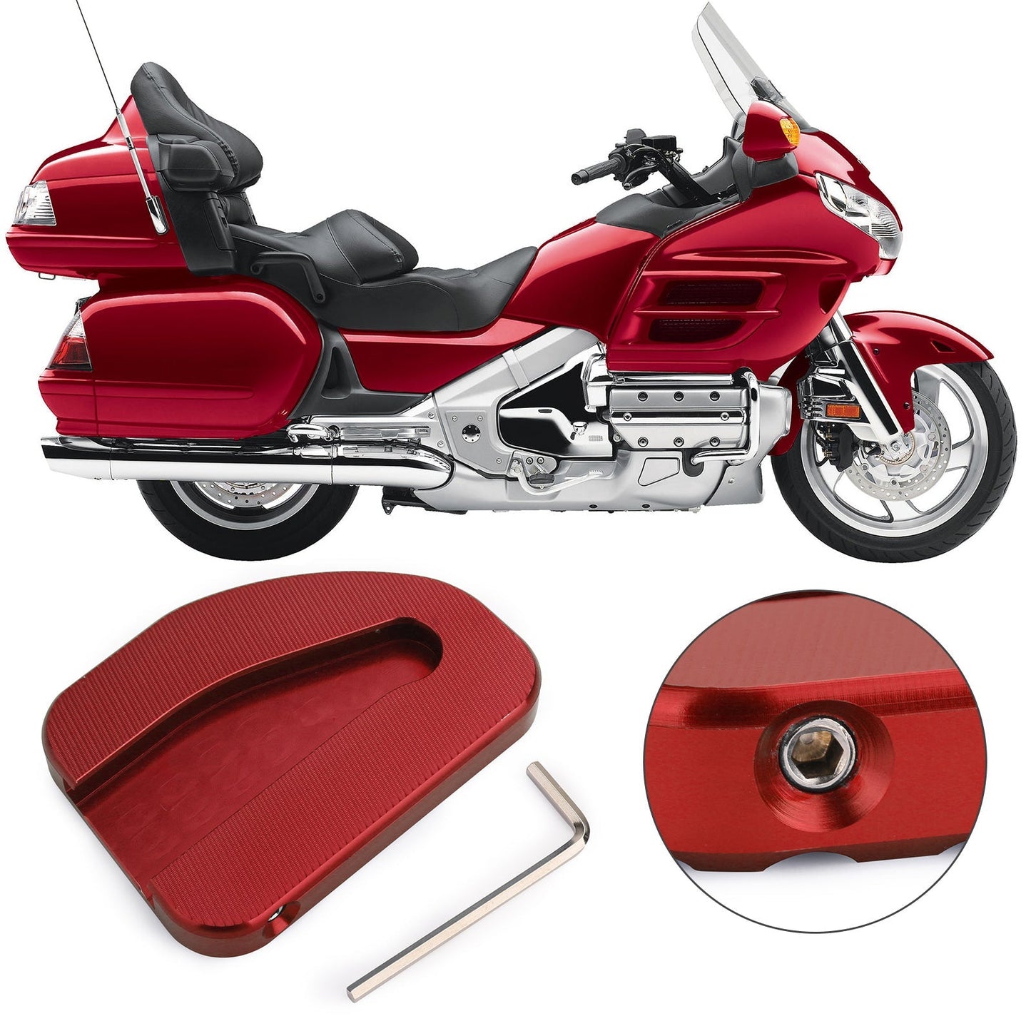 Cavalletto Laterale Prolunga Pedana Pad Per Honda GoldWing GL1800 2010-2017 Generico