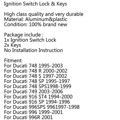 Ignition Switch Lock & Fuel Gas Cap Key For Ducati 998 996 916 999 9 Monster